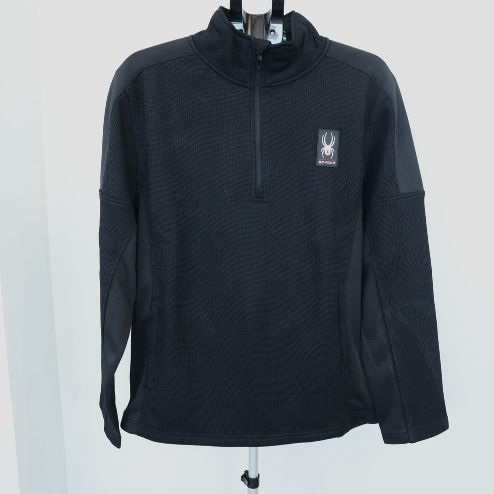 Spyder Mendoza Sweatshirt Men's Large L Black Half Zip Pullover Thermal NWT $129